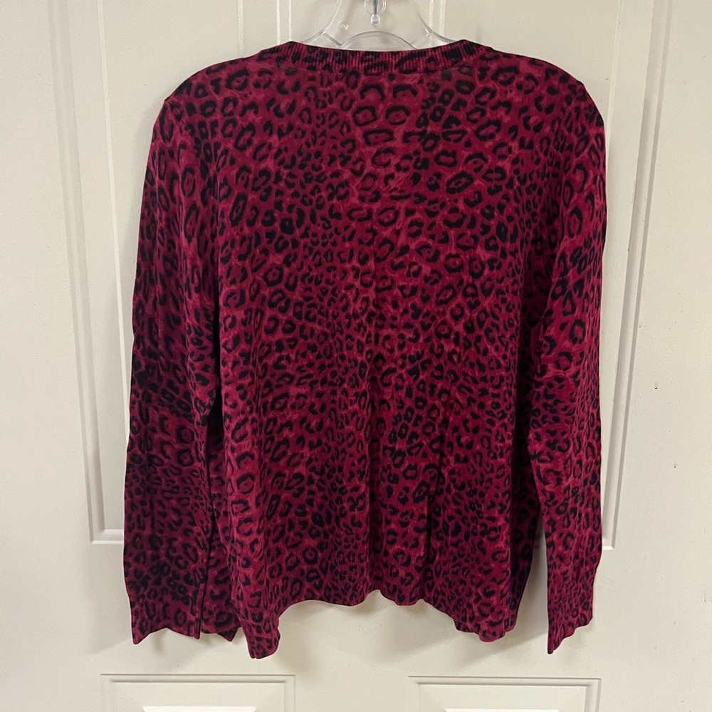 Talbots Pink Animal Print Cardigan - Picture 6 of 6
